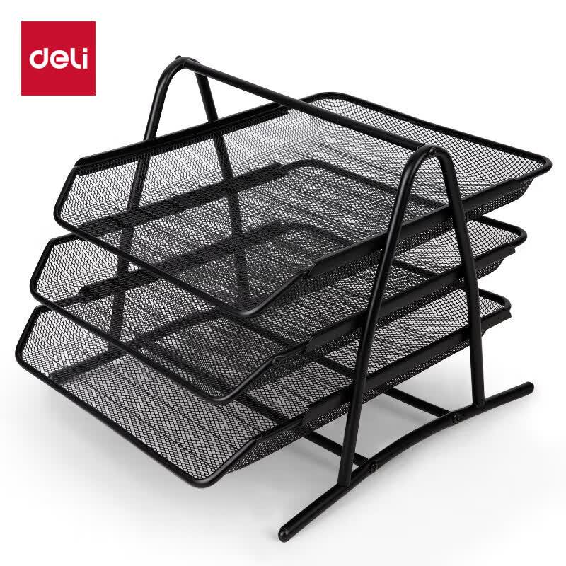Deli 3-Tier Metal Mesh Desk File Organizer