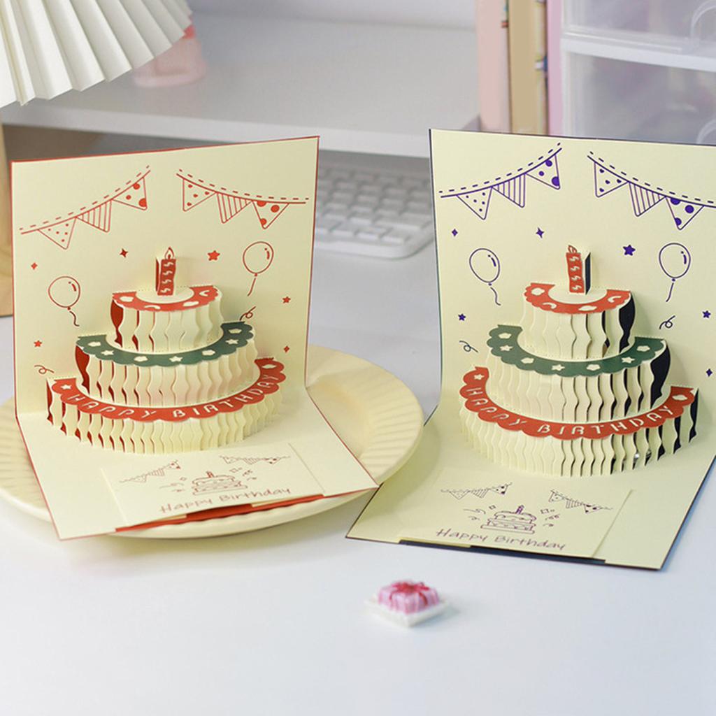 Открытка на день рождения Yousheng 3D Pop-Up с музыкальными огнями Открытка на день рождения с тортом для женщин, мужчин, детей, друзей