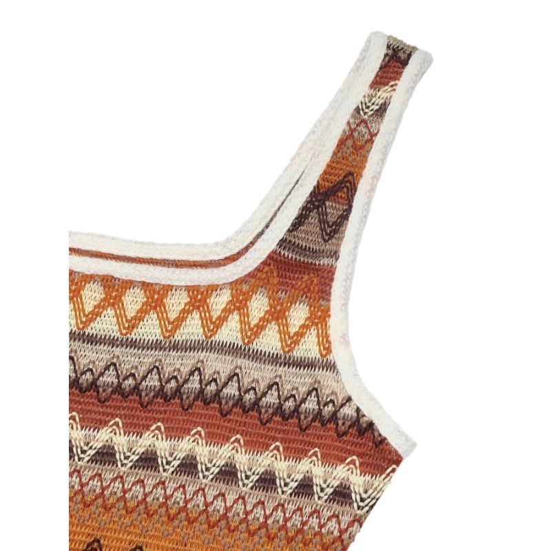 Женское праздничное повседневное платье-слип с разрезом, жаккардовое платье в геометрическую полоску