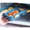 Oanawy Lunch Tray, Student Lunch Box, Employee Cafeteria, with Lid, Airtight, Microwaveable (Red, 4 Grids)