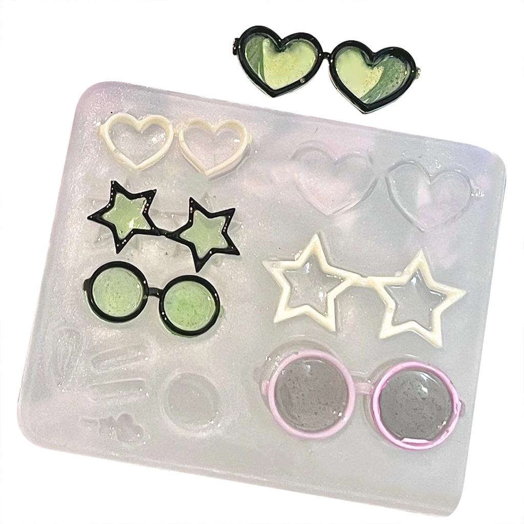Элегантная форма для аксессуаров в виде очков, уникальная форма для подвески в форме очков, гибкая силиконовая форма для поделок