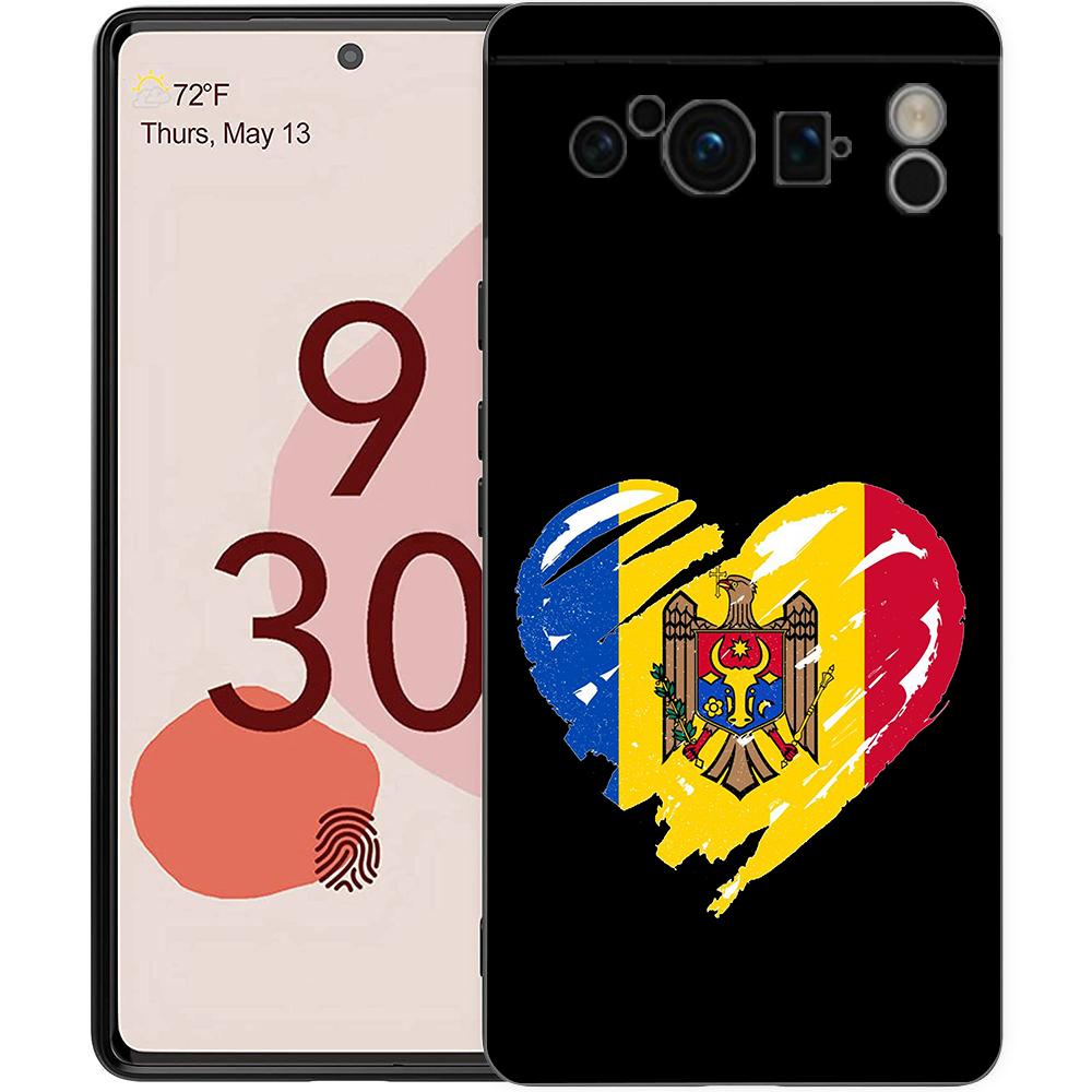 Чехол для телефона Google Pixel 10 Pro Pixel 9 Pro XL TPU Чехол Pixel 8 Pro 9A 8A 7A 7 6A 6 Pro Мягкая обложка Флаг Молдовы