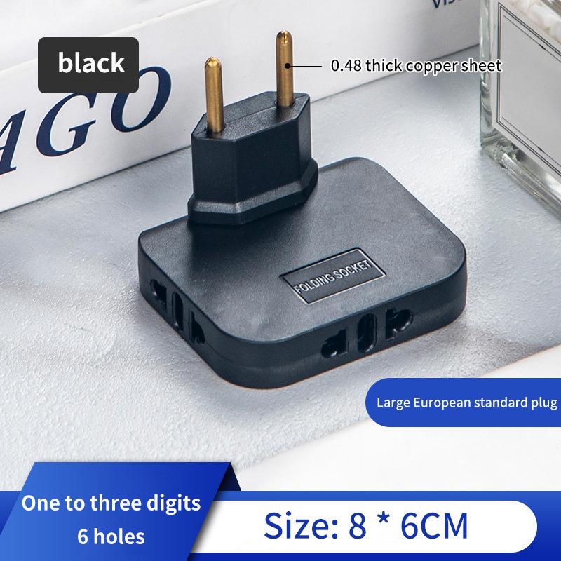 Складной поворотный адаптер 3 в 1 для путешествий, вилка европейского стандарта, электрический преобразователь мощности, розетка переменного тока