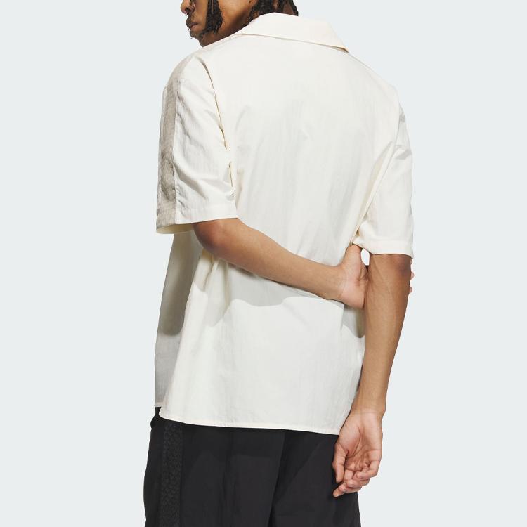 Adidas Оригинальные монограммные принты с цветными блоками, повседневная спортивная рубашка с короткими рукавами, топы унисекс, белые IN1032