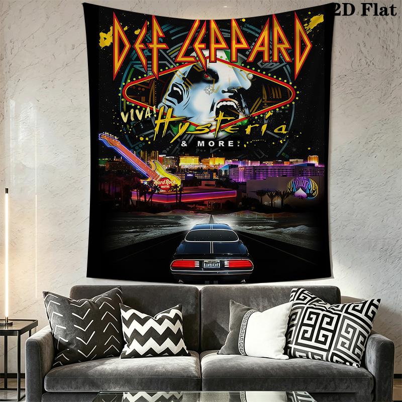 Def Leppard Live Stage Tapestry Background Cloth Fashion Print Christmas Gift Work Of Art Wall Decoration
