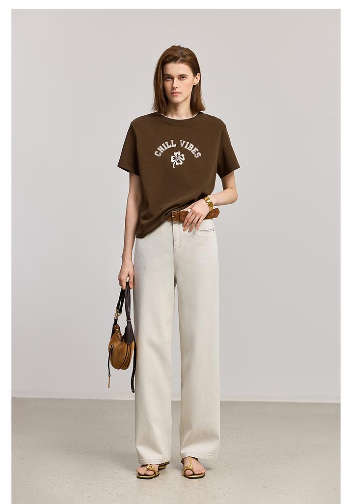 LILY Retro Clover Printed T-shirt for Women
