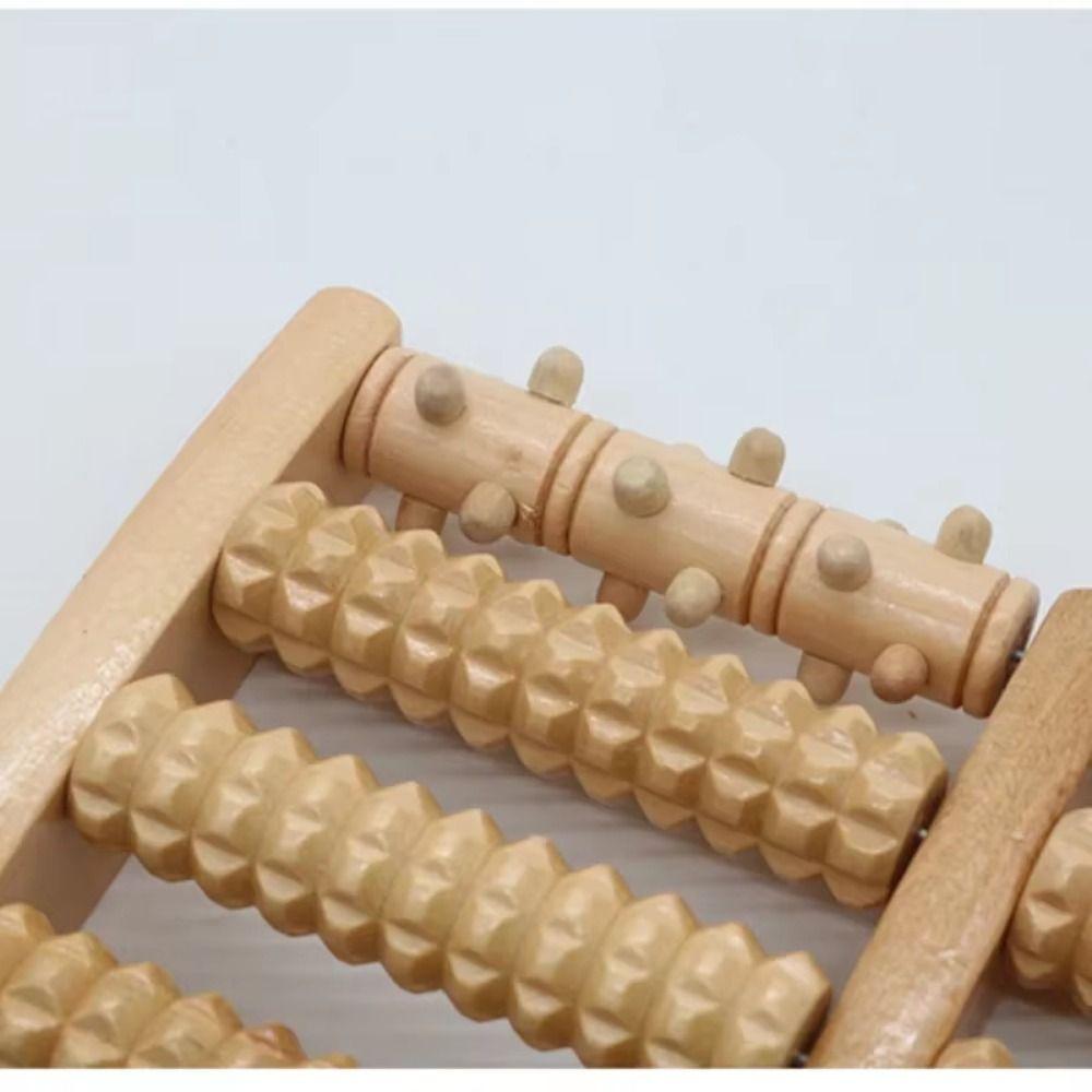 Colorful Wooden Foot Massager 5/6 Row Foot Shiatsu Roller Foot Massage Roller Household