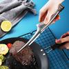 Stainless Steel BBQ Tongs Food Tweezers Cooking Grill Tool with Extended Handle for Steak Meat Bread Non-Slip Grip Kitchen Tweezers for Cooking