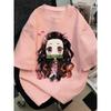 Demon Slayer Nezuko Q Version Cotton T-Shirt, Boys Girls Harajuku Streetwear Anime Short Sleeve Tee, Retro Casual Children Top