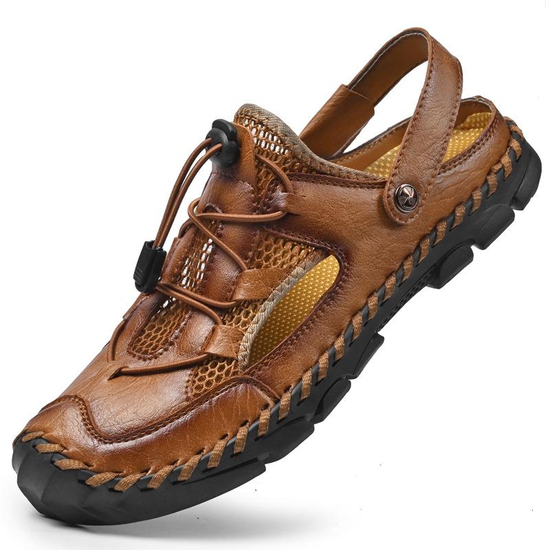Popular Large Size Summer Men's Shoes Breathable Sandals Casual Mesh Shoes Hollow Soft Sole Travel Shoes New Slippers
