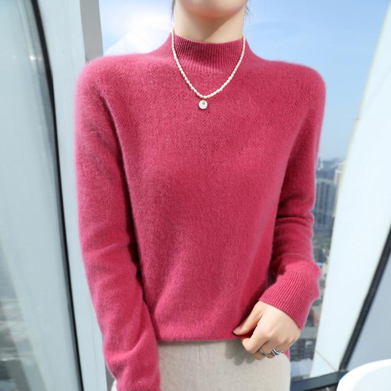 DAFIFY Женская мода повседневная осень-зима однотонный принт длинный рукав полуводолазка свитера