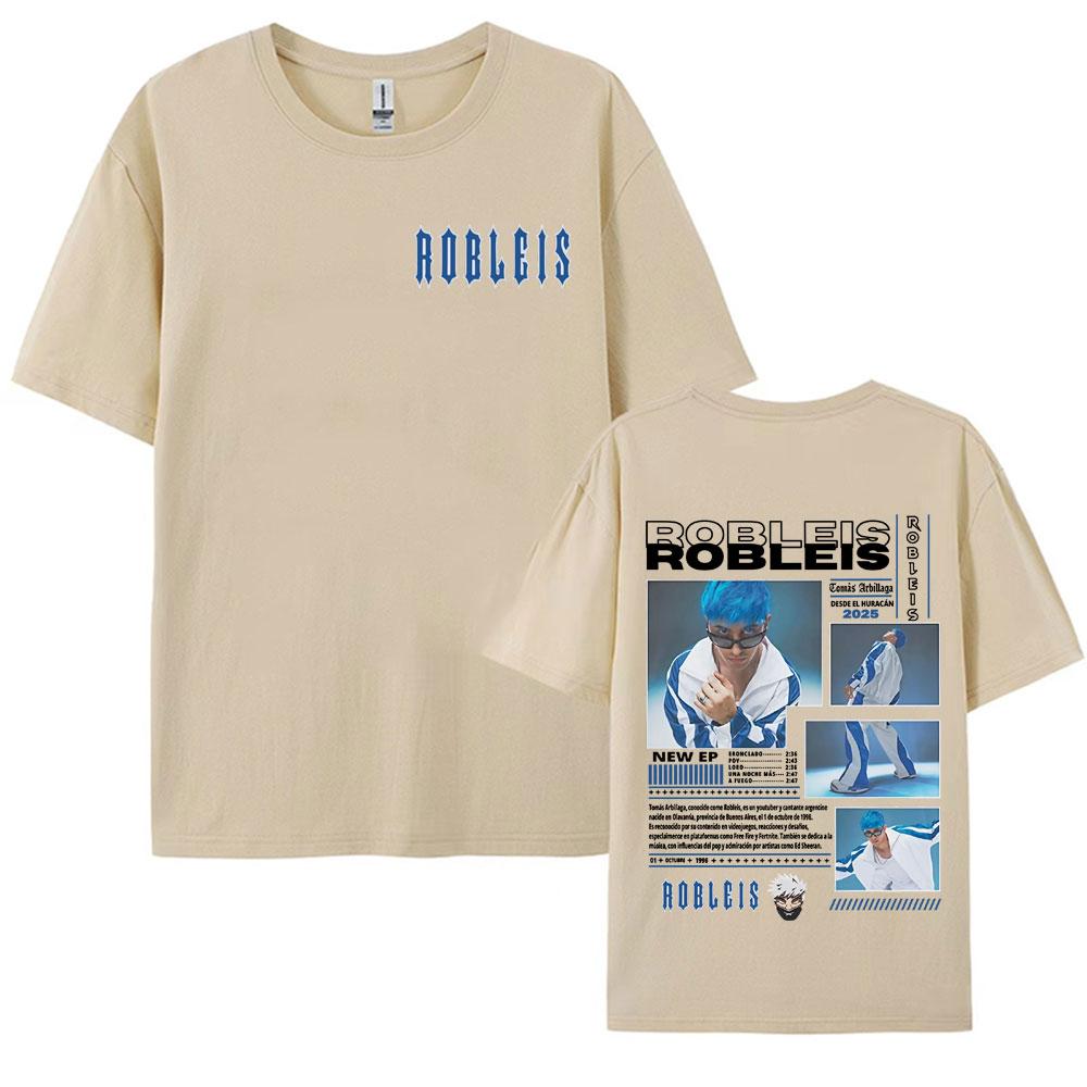 Rapper Robleis Album Tour 2025 Cover Tee Shirt Men Women Summer Harajuku High Street Oversized Tshirt Pop Music Cotton T Shirts