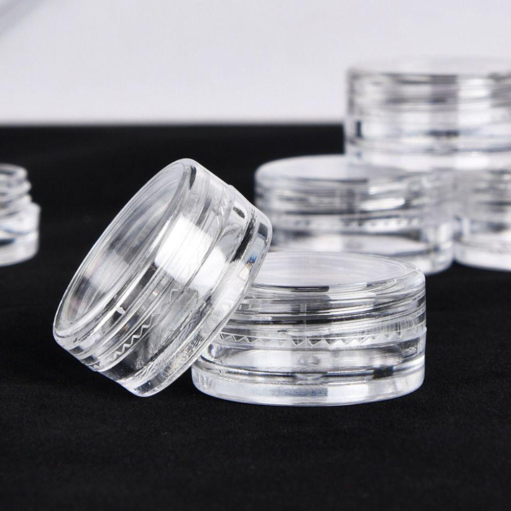 Portable Cream Jar Transparent Clear Can Tin Makeup Pot Cosmetic Bottles  for Nail Polish Skincare
