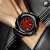 Мужские часы Аутентичные Легкая Роскошь Оригинальные Alien Blade Стальной Ремешок Черный Красный Контраст Креативные Мужские Модные Кварцевые Часы Подарок