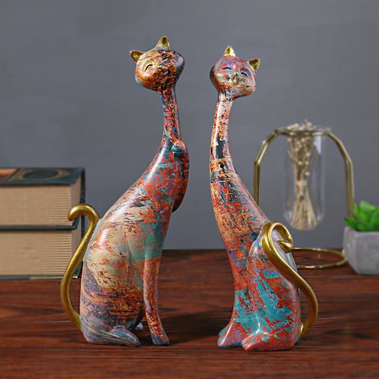 Chic Hotel Miniature Ornaments Exquisite Couple Cat Shape Home Decor