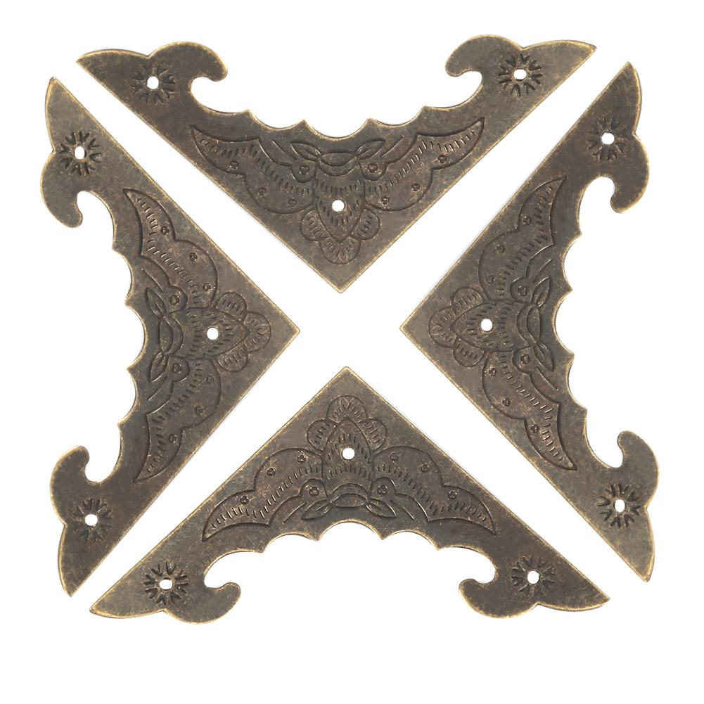 12 шт. деревянная шкатулка для ювелирных изделий подарочный футляр бронзовые угловые декоративные протекторы защитная крышка S