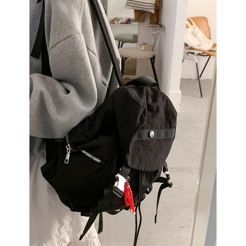 Casual Nylon Cloth Backpack Bag Women's 2025 New Fashion College Style Simple Backpack Large Capacity Student School Bag