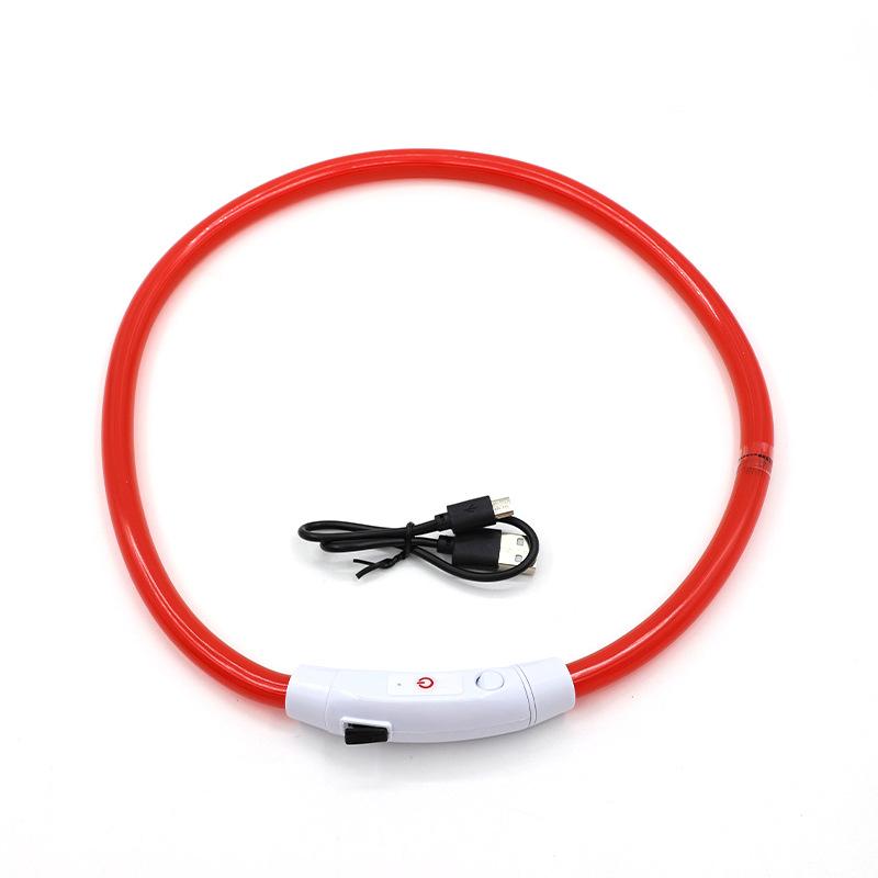 Светящийся ошейник для питомца, Светящийся ошейник для собаки, Ошейник для собаки USB-зарядка Светодиодный ошейник из оптического волокна, Мигающий ошейник для собаки