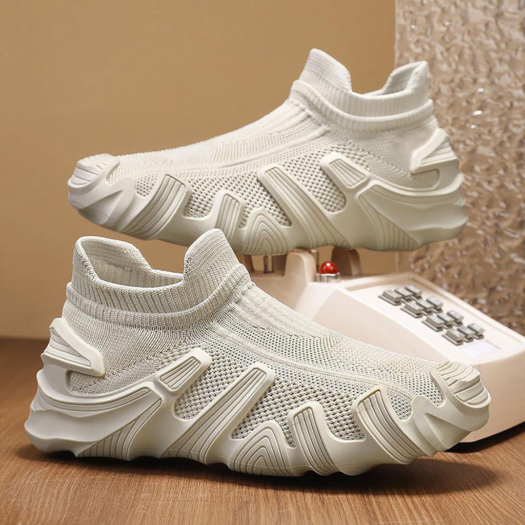 Men's Shoes New Casual Shoes Octopus Flying Woven Shoes Socks Shoes One Pedal Lazy Shoes Platform Fashion Sports Shoes