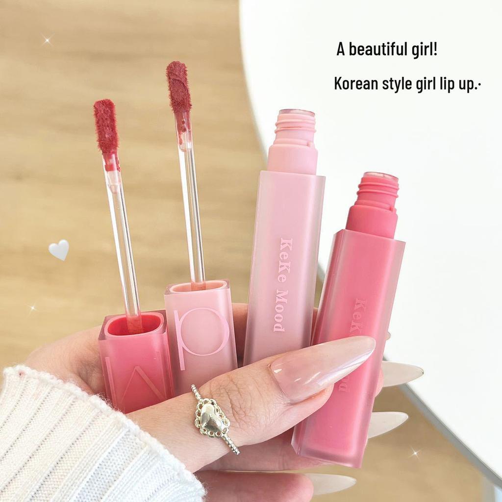 KeKeMood Mist Gummy Матовая бархатная помада-глазурь для губ - Стойкая, легкая, натуральная помада в корейском стиле.