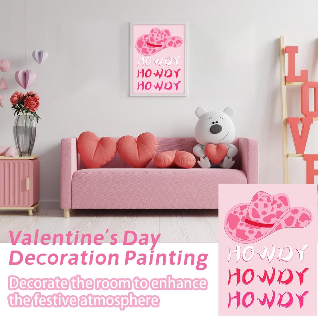 День святого Валентина Абстрактное настенное искусство Холст Плакат Гостиная Спальня Картина Основная декоративная живопись, Милый элегантный принт Спальня Украшение общежития