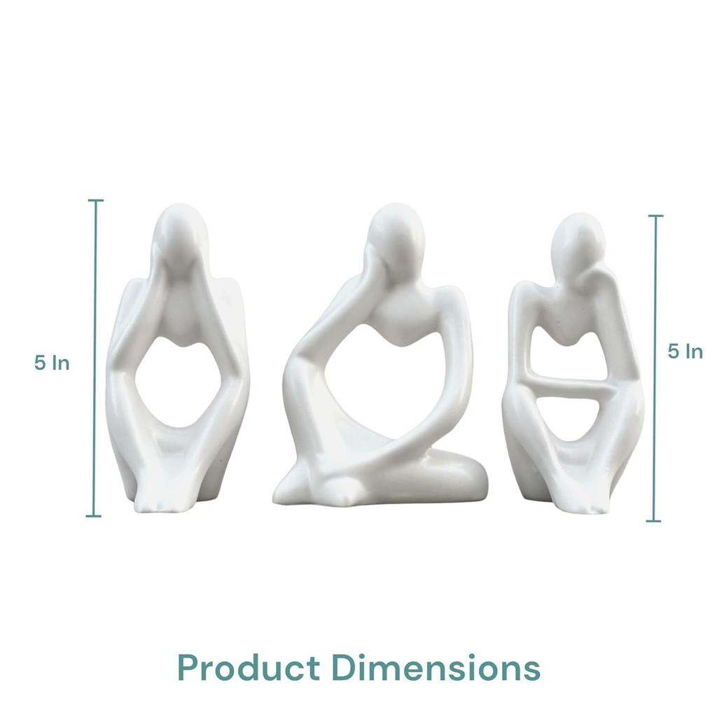 Новый набор из керамических статуэток «Мыслитель» из 3 предметов современного искусства, скульптурные украшения для домашнего декора
