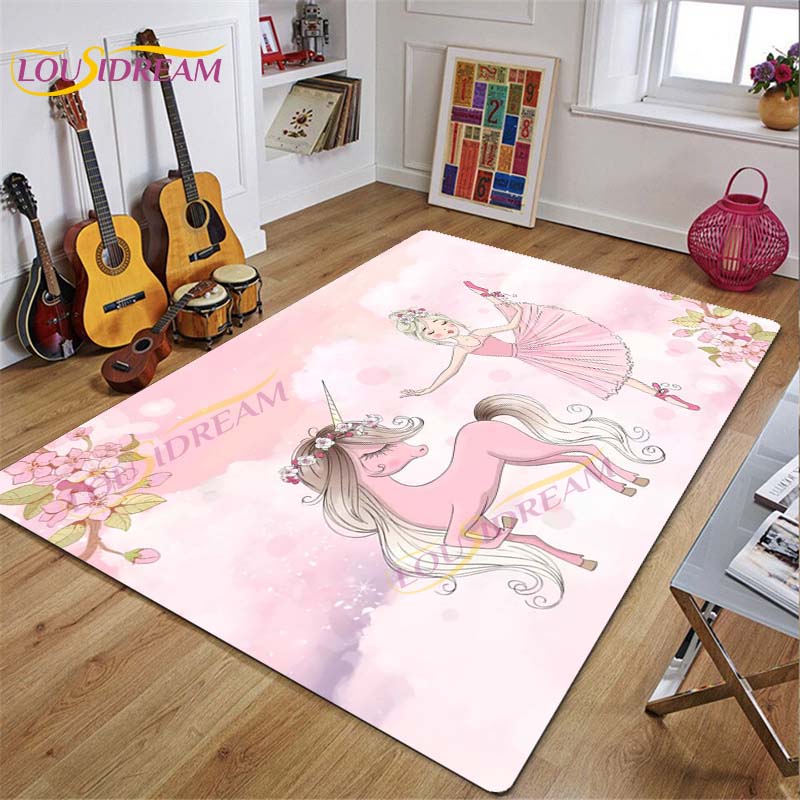 Ковер для балерины, ковер с рисунком балерины для девочек, розовые коврики для гостиной, спальни, декор для детской комнаты, декор для детской, подарок