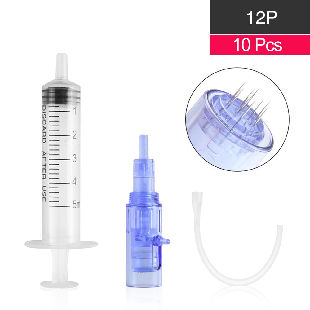 10Pcs Replaceable Disposable Hydra Meso Pen Cartridges Needle Derma Pen Replace Needles For Hydra Gun Mesotherapy Liquid Injecto Tools Derma Stamp Pen