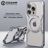 Magnetic Metal Aluminium Alloy Frameless Phone Case For iPhone 14 13 15 16 Pro Max 360° Stand Rimless Bumper Shockproof Metal Cover