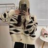 Wavy Striped Sweater Women Autumn and Winter 2022 New Design Niche Knitted Cardigan All-match Loose Cardigan Sweater Female