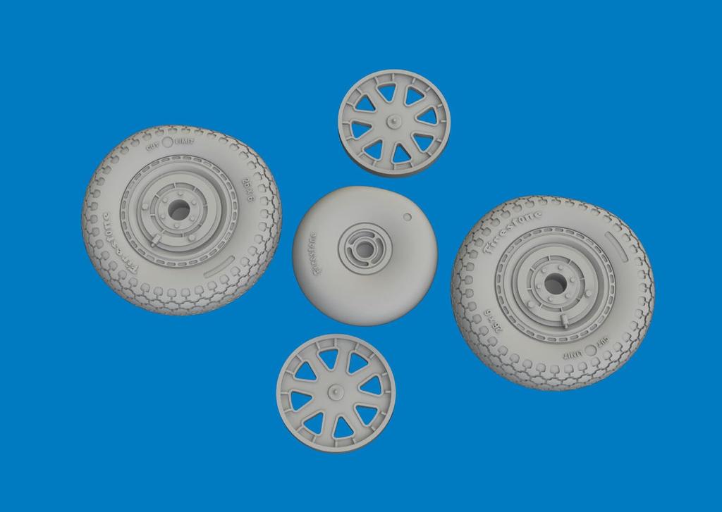 Eduard 1/48 Brassin P-39 Airacobra Early Type Wheels (for Arma Hobby) Plastic Model Kit Parts EDU6481051 (Airplane)