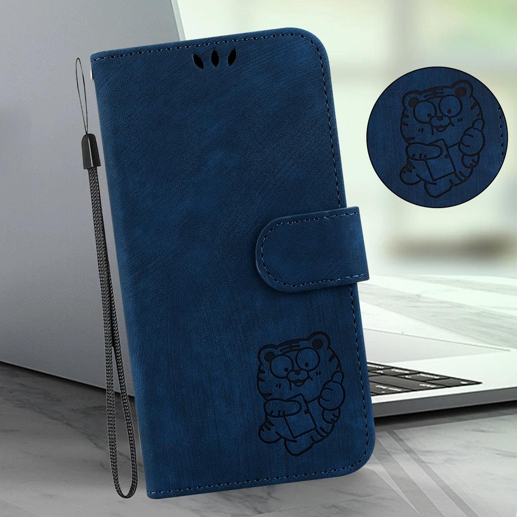 Retro Lovely Tiger Leather Case For Redmi Note 14 14C K70 A3 13C 12C 11A Kickstand Wallet Card Slots Book Cover For Xiaomi 14T Mi 14 POCO F5 Civi2