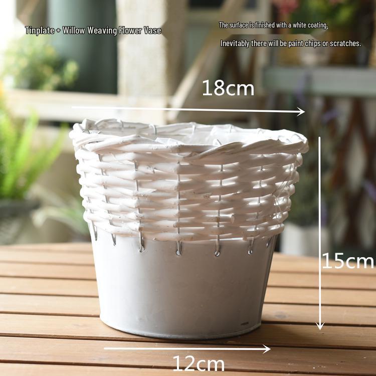 Пасторальная скандинавская плетеная цветочная корзина-сумка для композиций из сухоцветов и горшка с суккулентом