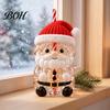 Borosilicate Glass Cup Christmas Santa Straw Cup, High Tumbler, Durable for Party Reusable Drinking Cold Beverages And Festive Decorations Clear