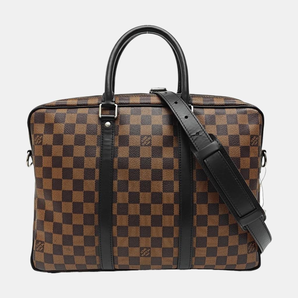 [Pre-Owned] Porte Documents Voyage Classic Monogram Canvas Leather Briefcase Small - Very Good #DQVCO5