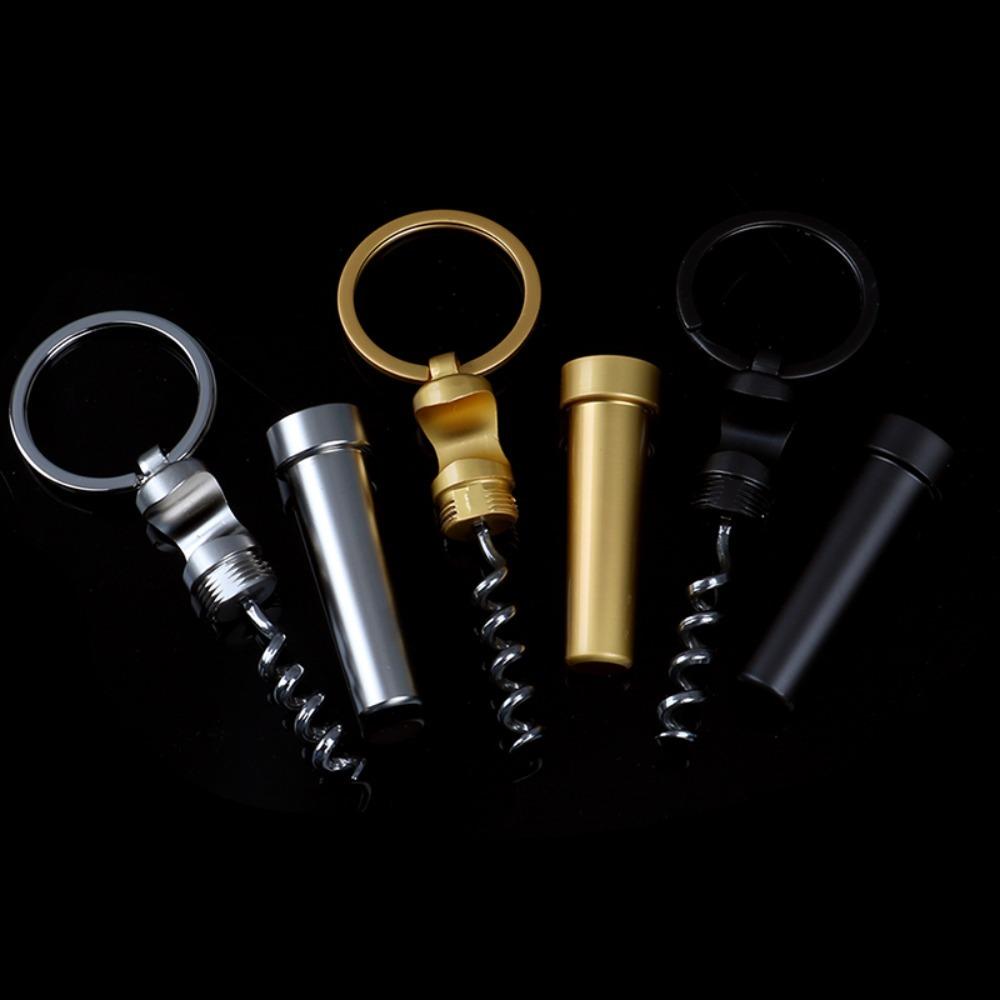 Outdoor Kitchen Tools Wine Beer Keychain Multifunctional Bottle Opener 3 In 1 Zinc Alloy Corkscrew