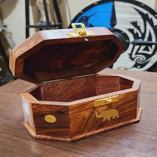 Красивый стилист дизайн дерева ручной работы дерева и латуни шкатулка для украшений Рождественский подарок