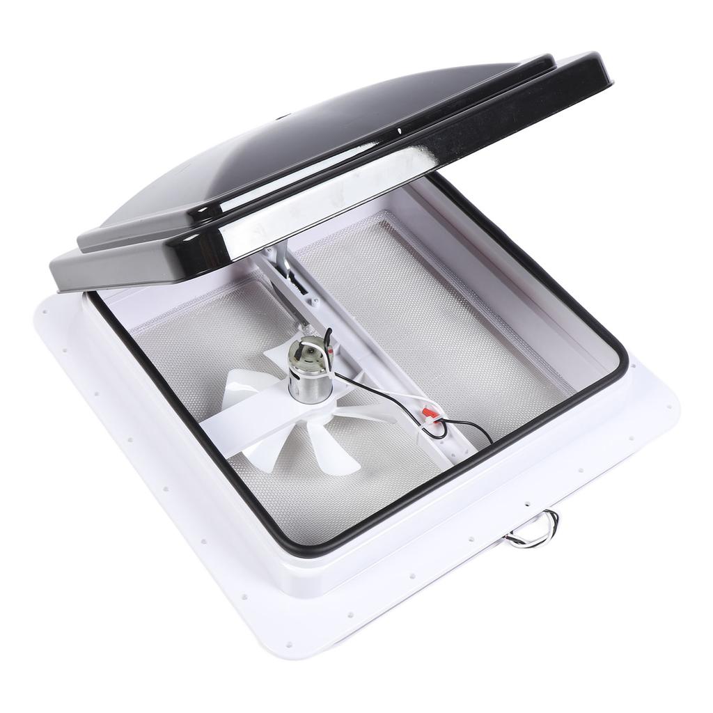 14in RV Roof Vent Fan with DC12V Motor Sun Resistant 6 Inch Blade Black Cover for Trailers Motorhomes