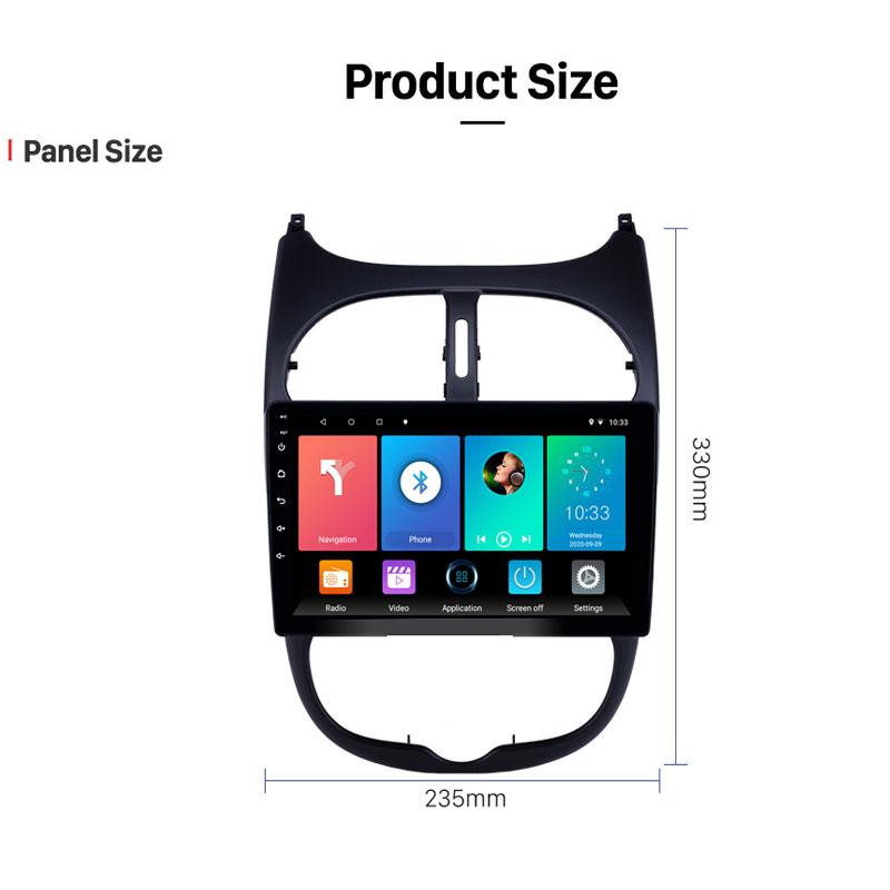 Автомобильный радиоприемник для Peugeot 206 206CC 206SW 2000-2016 Citroen C2 2004-2008 плеер Android WIFI GPS навигация стерео 2din 1 + 16 ГБ