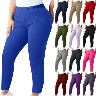Женские леггинсы с высокой талией, утягивающие, больших размеров, с эластичной талией, для ног, длинные брюки