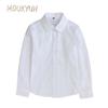 Детская белая рубашка 110-160 с длинными рукавами школьная форма рубашки для девочек и мальчиков