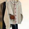 Round Neck Sweater Coat Autumn and Winter Outer Wear Knitted Cardigan Tops
