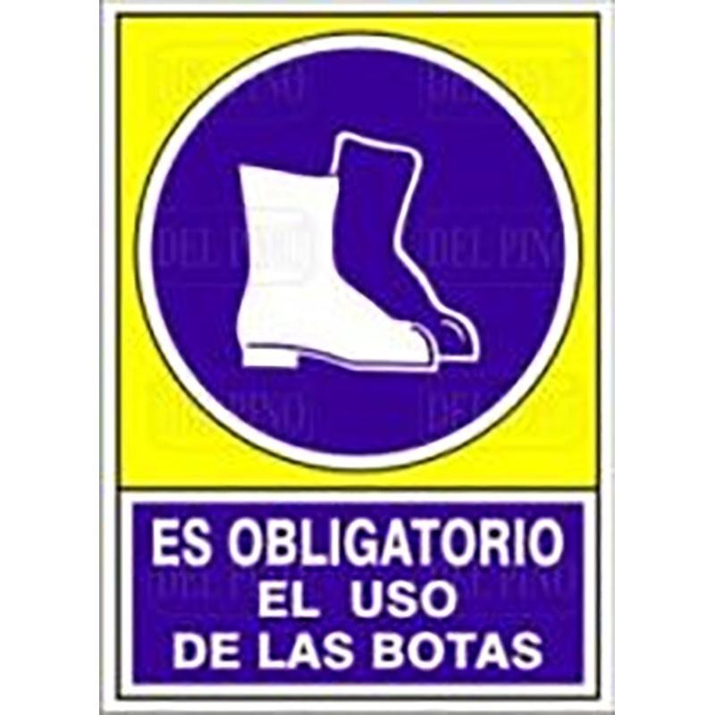 DUVER - SEÑAL 602 PLAST.490x345 ''OBLI.USO BOTAS'' ES OBLIGATORIO EL USO DE LAS BOTAS