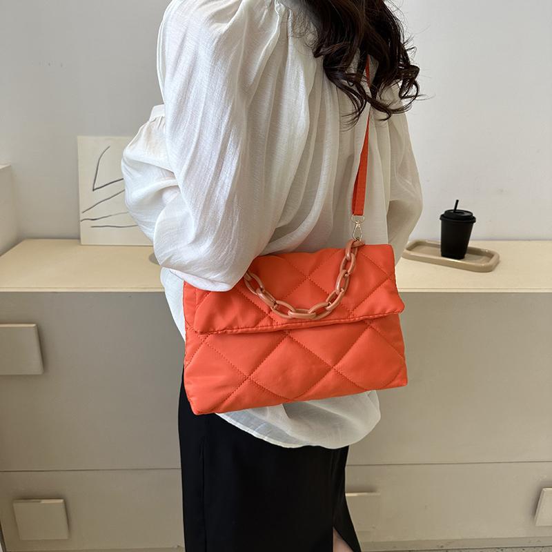 Yogodlns Квадратные сумки через плечо большой вместимости, повседневные женские сумки с цепочкой, модные стеганые универсальные зимние простые сумки для покупок для девочек