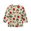 Детские топы с рукавом 3/4, повседневная футболка с рождественским принтом, пуловер с круглым вырезом