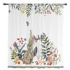 Watercolor Animal Rabbits Flower Plant Sheer Curtains For Living Room Kitchen Window Curtains Bedroom Tulle Voile Curtains