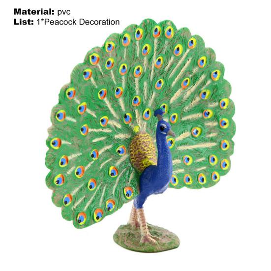 Lovely Peacock Figurine Professional Painted Craft Wear-resistant Multifunctional Realistic Peacock Model Figure for Decoration