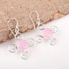 Серьги с розовым халцедоном, Ювелирные изделия из стерлингового серебра 925 пробы ручной работы, Дизайнерские серебряные серьги, Подарок для сестры