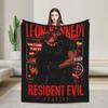 Resident Evil Leon Kennedy Plush Blanket Girls Boys  Flannel Throw Blanket For Living Room Soft Quality Bedspread Gift Idea