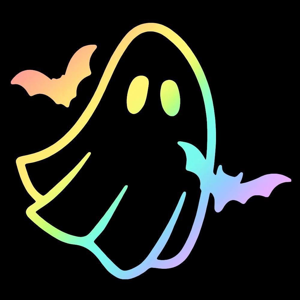 Festive Halloween Car Mirror Decal - Cute Ghost And Bat Sticker - Vinyl